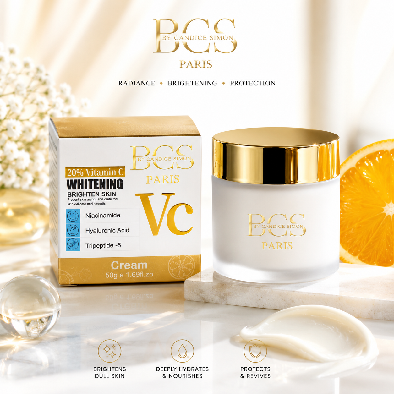 CRÈME ÉCLAT ACIDE HYALURONIQUE -VITAMINE C